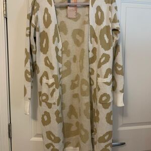 Leopard Print Open Front Cardigan